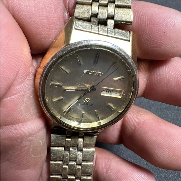 Vintage Seiko SQ 4004 Mens Quartz Watch Gold Tone DayDate 0903-8109 PARTS/REPAIR - Picture 3 of 10